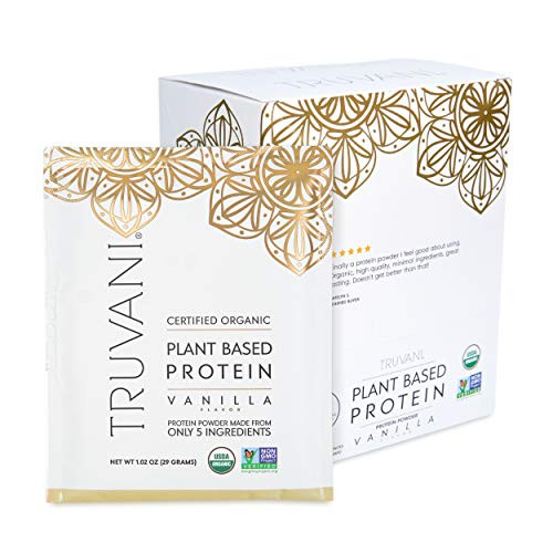 TRUVANI - Plant Based Protein Powder - USDA Certified Organic Protein Powder Vegan Non-GMO Gluten Free Protein Powder Vanilla 10 Servings