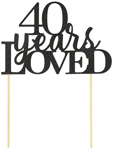 All About Details Black 40-Years-Loved Cake Topper