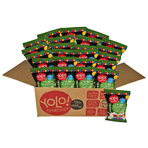 YOLO Snacks  Gourmet Original Savory Flavor Individual Bag Popped Popcorn - 21 Grams - 24 Count Case