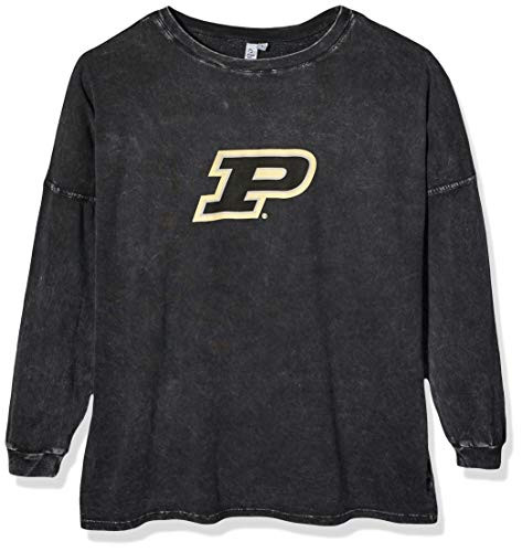 chicka-d Purdue Boilermakers Womens Oversized Team Icon Shirt Graphite X-Large