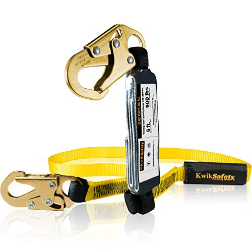 KwikSafety Charlotte NC TAIPAN Single Leg 1 PACK 6 Flat Safety Lanyard External Shock Absorber OSHA ANSI Fall Arrest Restraint Protection Equipment Construction PPE Arborist Roofing Gear