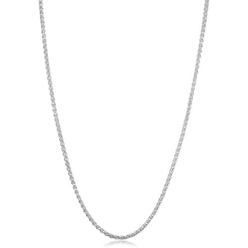 Sterling Silver Round Wheat Chain Necklace 2 mm 30 inch