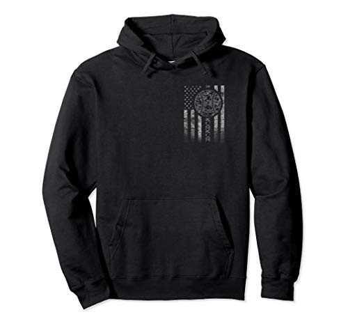 Military Basketball Digital Dark Camouflage Flag Pullover Hoodie