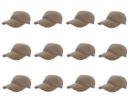 Gelante Baseball Caps 100 Cotton Plain Blank Adjustable Size Wholesale LOT 12 Pack - 1807 Olive