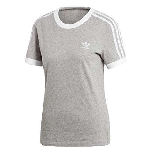 adidas Originals Womens 3-Stripes Tee Medium Grey Heather Small