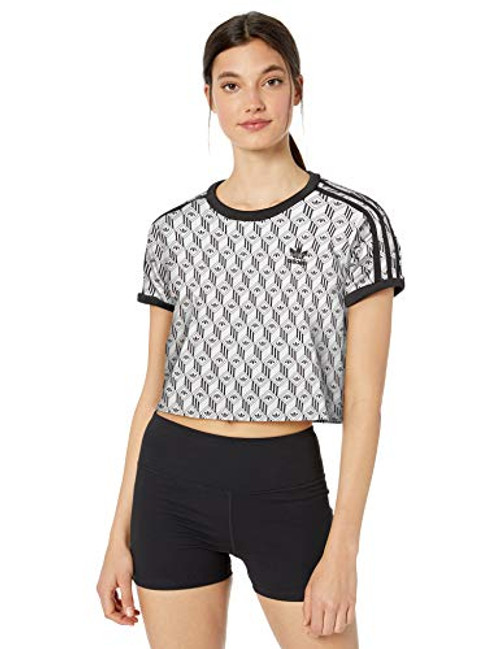 adidas Originals Womens 3 Stripes Tee blackWhite L adidas Originals Womens 3 Stripes Tee blackWhite L