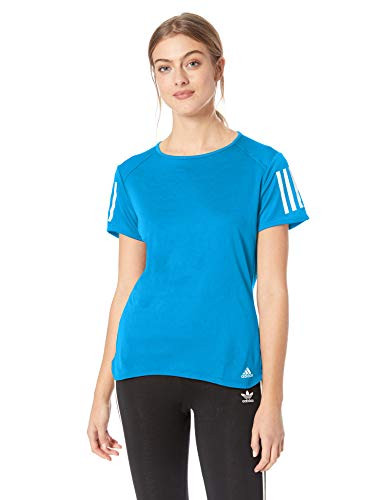 adidas Womens Regular Size Running Response Short Sleeve Tee Bright Blue X-Large