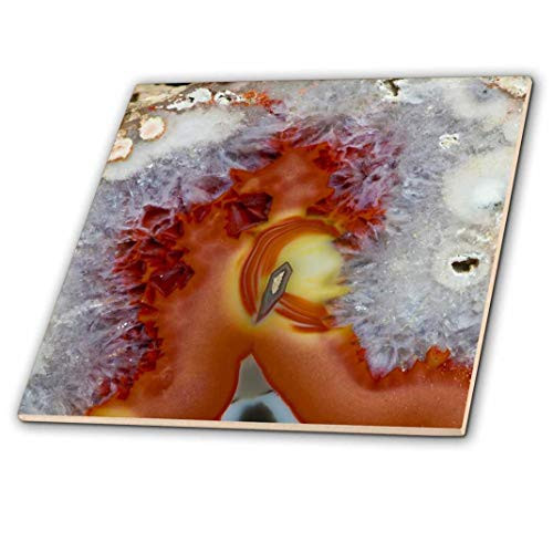 3D Rose Orange Banded Agate Multicolor
