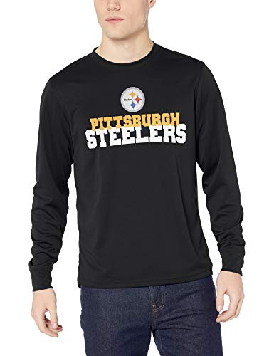 OTS NFL Pittsburgh Steelers Mens Poly Dot Long Sleeve Tee Piled Large