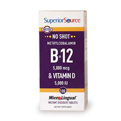 Superior Source Methyl B12 and Vitamin D3 5000 IU Multivitamins 5000 mcg 100 Count