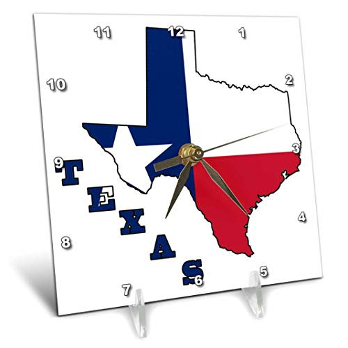 3dRose dc-58725-1 Texas State Flag in The Outline Map Letters of Texas Desk Clock 6 by 6 3dRose dc-58725-1 Texas State Flag in The Outline Map Letters of Texas Desk Clock 6 by 6