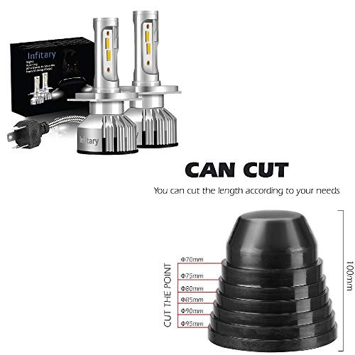 INFITARY H4 9003 HB2 LED Headlight Bulbs HiLo Beam CSP 10000LM 6500K Conversion Kit High Low Seal Dust-Proof Cover Universal Adjustable Waterproof Rubber Housing Cap