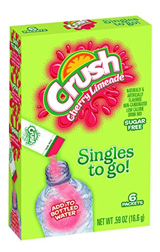 Crush Singles To Go Powder Packets Water Drink Mix Cherry Limeade Non-Carbonated Sugar Free Sticks - 72 Total Servings - ORIGINAL FLAVOR 0_59 Ounce Pack of 12