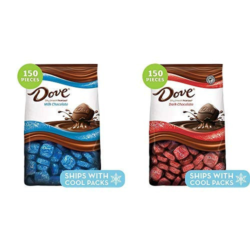 DOVE PROMISES Milk Chocolate Candy 43_07-Ounce 150-Piece Bag AND DOVE PROMISES Dark Chocolate Candy 43_07 Ounce 153-Piece Bag DOVE PROMISES Milk Chocolate Candy 43_07-Ounce 150-Piece Bag AND DOVE PROMISES Dark Chocolate Candy 43_07 Ounce 153-Piece Bag