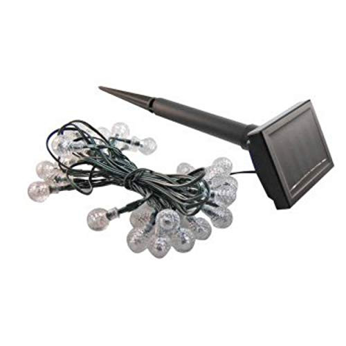 Lumabase 73701 Solar Powered String Lights with 30 Faceted Balls White
