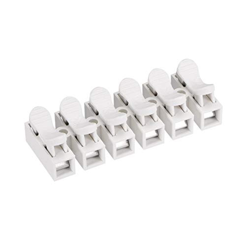 uxcell Spring Wire Connectors Quick Connector Terminal Barrier Block No Welding Screws 6 Position 100pcs