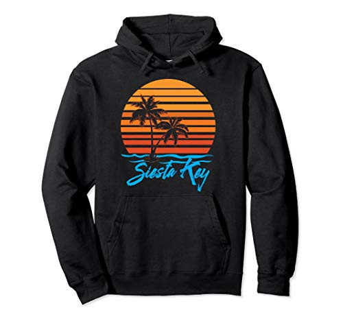 Siesta Key Sunset Palm Trees Beach Vacation Tourist Gifts Pullover Hoodie