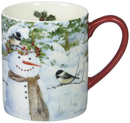 Lang Chickadee Snowman Mug by Jane Shasky, 14 oz., Multicolored