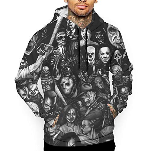 Jason Voorhees Michael Myers Halloween Mens Classic Horror Movie Hoodies Sweatshirt Casual Sweatshirt White