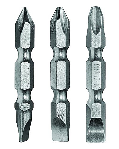 Century Drill and Tool 70280 Double Ended Screwdriver Bit, Phillips/Slotted Set, 3-Piece