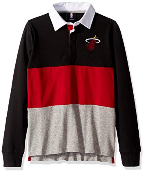 NBA by Outerstuff NBA Youth Boys Miami Heat State of Mind Long Sleeve Rugby Top Black Youth Medium10-12 NBA by Outerstuff NBA Youth Boys Miami Heat State of Mind Long Sleeve Rugby Top Black Youth Medium10-12