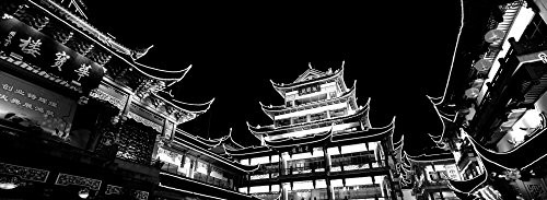 Posterazzi Low Angle View Of Buildings Lit Up At Night Old Town Shanghai China Poster Print 13 x 36