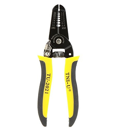 Precision Wire Stripper  Manual Steel Wire Cable Cutter - Spring Loaded Crimper with Stay Closed Clasp