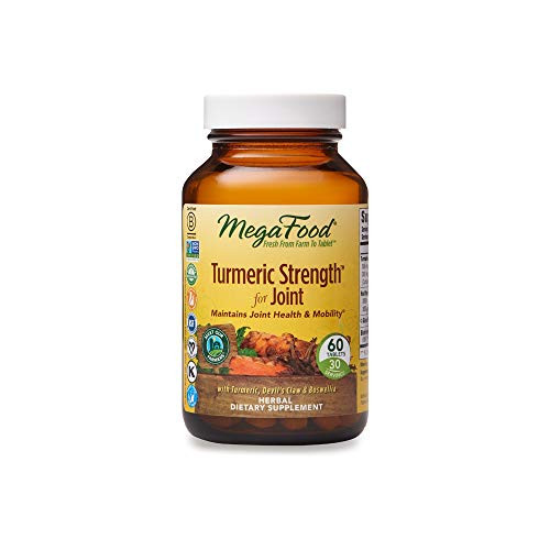 MegaFood Turmeric Strength for Joint Maintains Joint Health and Mobility Vitamin and Herbal Dietary Supplement Gluten Free Vegan 60 Tablets 30 Servings