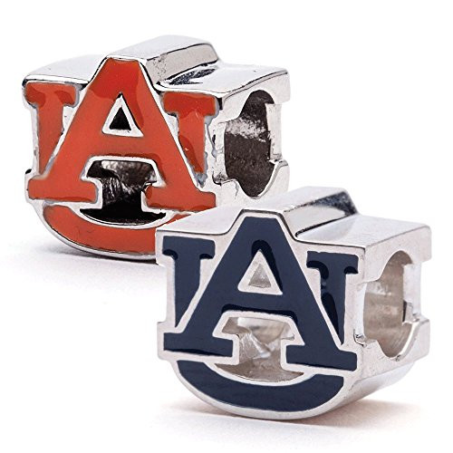 Auburn University Charms  Auburn Blue and Orange Block AU Bead Charms  Officially Licensed Auburn University Jewelry  AU Tigers  AU Charms  Auburn Charms  Auburn Gifts  Stainless Steel