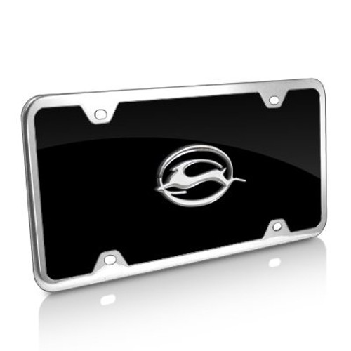 Au-Tomotive Gold INC_ Chevrolet Impala Black Acrylic License Plate with Chrome Frame Kit Au-Tomotive Gold INC_ Chevrolet Impala Black Acrylic License Plate with Chrome Frame Kit