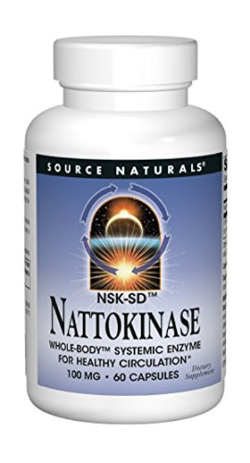 Source Naturals Nattokinase 100mg Systemic Enzyme for Healthy Circulation 60 Capsules Source Naturals Nattokinase 100mg Systemic Enzyme for Healthy Circulation 60 Capsules