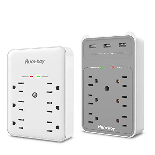 Huntkey 6 AC Outlets Surge Protector with 3 USB Charging Ports 3_4 Amp SMD607and SMD607A