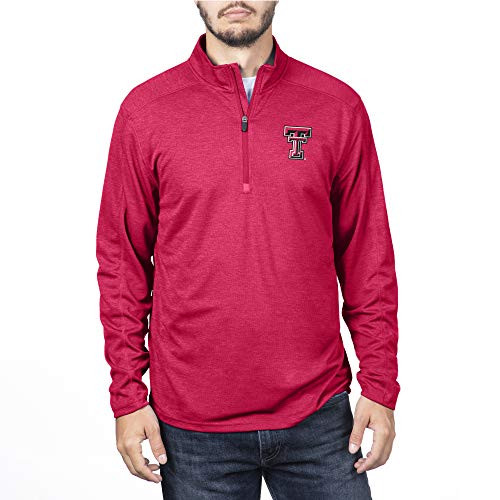 Top of the World Texas Tech Red Raiders Mens Team Color Heathered Poly Half Zip Pullover Medium