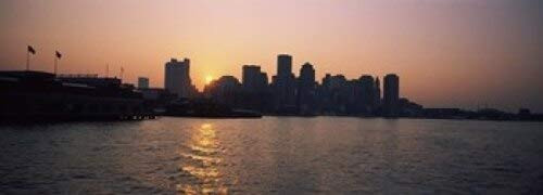 Posterazzi Buildings at the waterfront Harbor Boston Suffolk County Massachusetts USA Poster Print 36 x 13