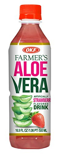 OKF Farmers Aloe Vera Drink Strawberry 16_9 Fluid Ounce Pack of 20