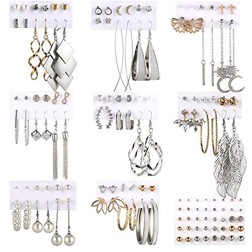 Earrings Set for Women Girls Funtopia Fashion Tassel Earrings Acrylic Hoop Stud Drop Dangle Earrings for Birthday Party Gift Assorted Styles and Colors