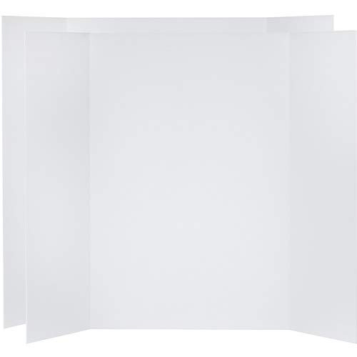 White Tri-Fold Board Display Board Corrugated Cardboard 36 x 48 inches 3 Pack