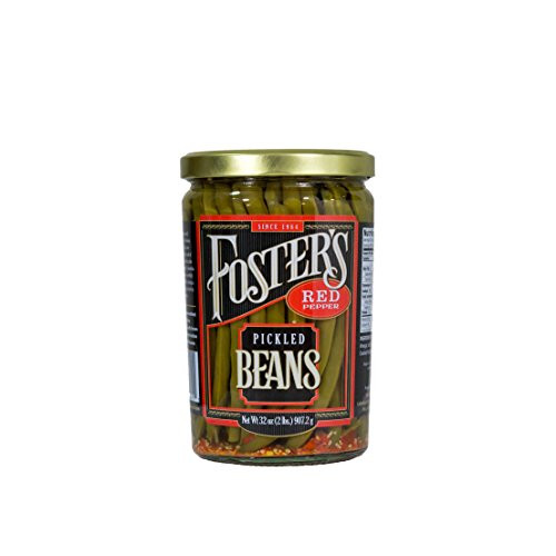 Fosters Pickled Products Green Beans 32 oz_ Red Pepper Pack of 3