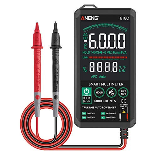 better18 Digital Multimeter High-Precision Automatic Range Maximum Count 6000 Measures Voltage Current Resistance Continuity Capacitance Frequency Tests Diodes Transistors Temperature