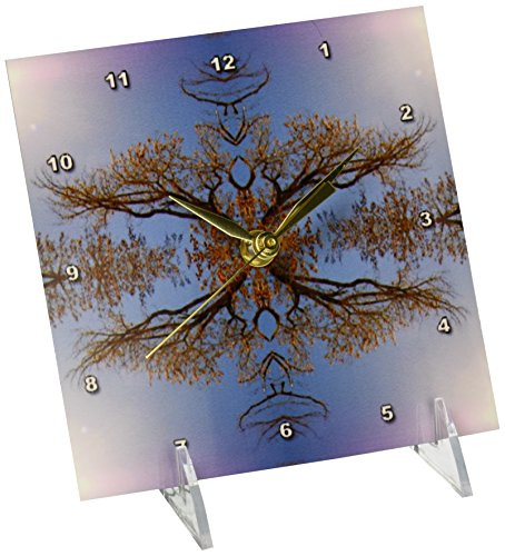 3dRose dc-33613-1 Tree Vines Illuminated-Desk Clock 6 by 6-Inch