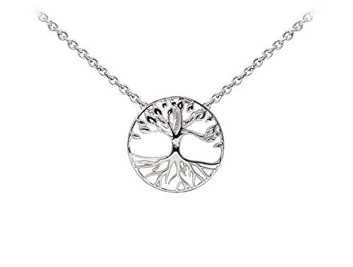 Wind and Fire Tree Of Life Dainty Pendant Necklace with 18 Inch Adjustable Chain Sterling Silver