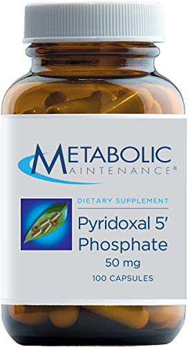 Metabolic Maintenance Pyridoxal 5 Phosphate - 50mg P-5-P Bioavailable Form of Vitamin B6 for Neurotransmitter Support No Fillers 100 Capsules