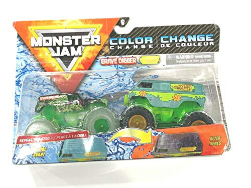 MonsterJam 2020 Color Change 164 Scale Double Pack Grave Digger  The Mystery Machine