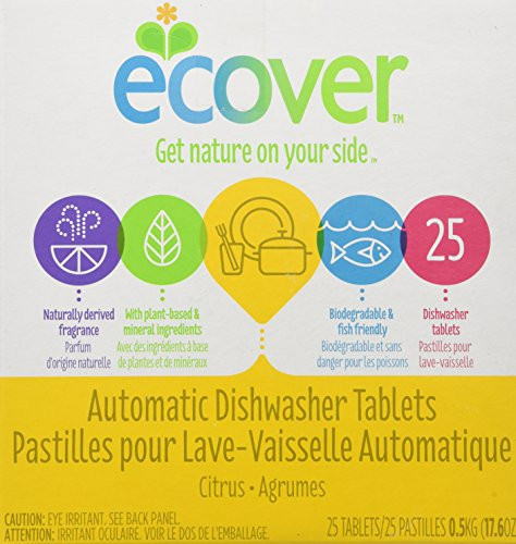 Ecover Natural Automatic Dishwashing Tablets Citrus - 17_6 Ounce Pack of 4