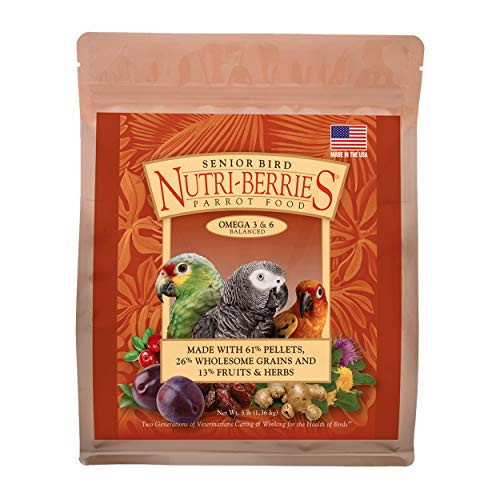LAFEBERS Senior Bird Nutri-Berries Pet Bird Food Made with Non-GMO and Human-Grade Ingredients for Parrots 3lb LAFEBERS Senior Bird Nutri-Berries Pet Bird Food Made with Non-GMO and Human-Grade Ingredients for Parrots 3lb