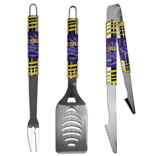 NCAA Siskiyou Sports Fan Shop LSU Tigers Tailgater BBQ Set 3 piece Team Color NCAA Siskiyou Sports Fan Shop LSU Tigers Tailgater BBQ Set 3 piece Team Color