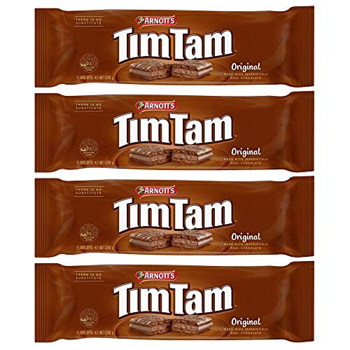 Arnotts Tim Tam Original Australian Chocolate Biscuits 4 Pack Box Packaging for Protection - Imported from Australia