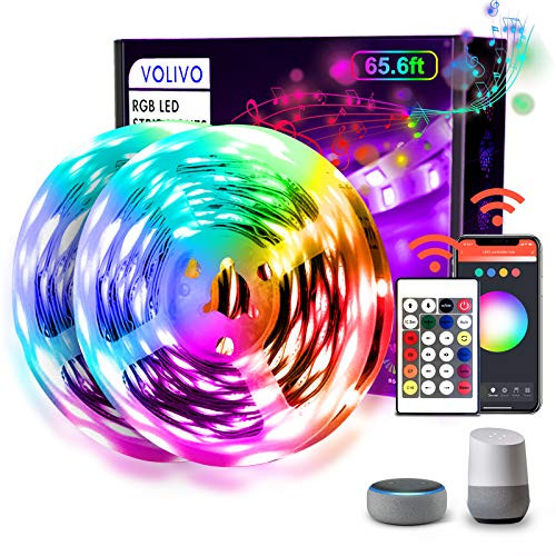Volivo WiFi Led Strip Lights 65_6ft 2 Rolls of 32_8ft LED Light Strip Works with Alexa Music Sync Color Changing RGB LED Lights for Bedroom Kitchen Party TV Volivo WiFi Led Strip Lights 65_6ft 2 Rolls of 32_8ft LED Light Strip Works with Alexa Music Sync Color Changing RGB LED Lights for Bedroom Kitchen Party TV