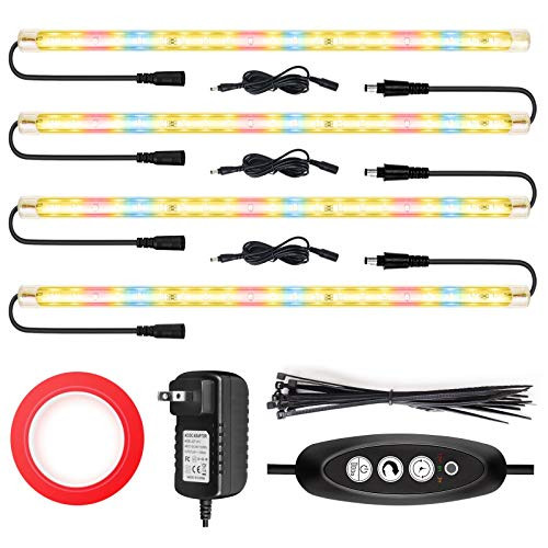 LED Grow Lights Strips for Indoor Plants with Auto ON   Off Timer T5 Sunlike Full Spectrum Grow Lights Bar Growing Lamps for Greenhouse Shelves Hydroponics Succulent 4 Dimmable Levels