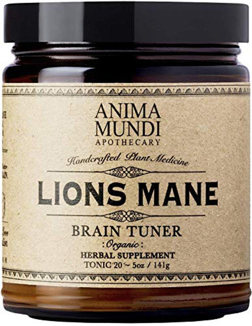 Anima Mundi Lions Mane Brain Tuner Mushroom Powder - Pure Organic Herbal Supplement Sustainably Sourced USA-Grown Mushrooms 5oz  141g